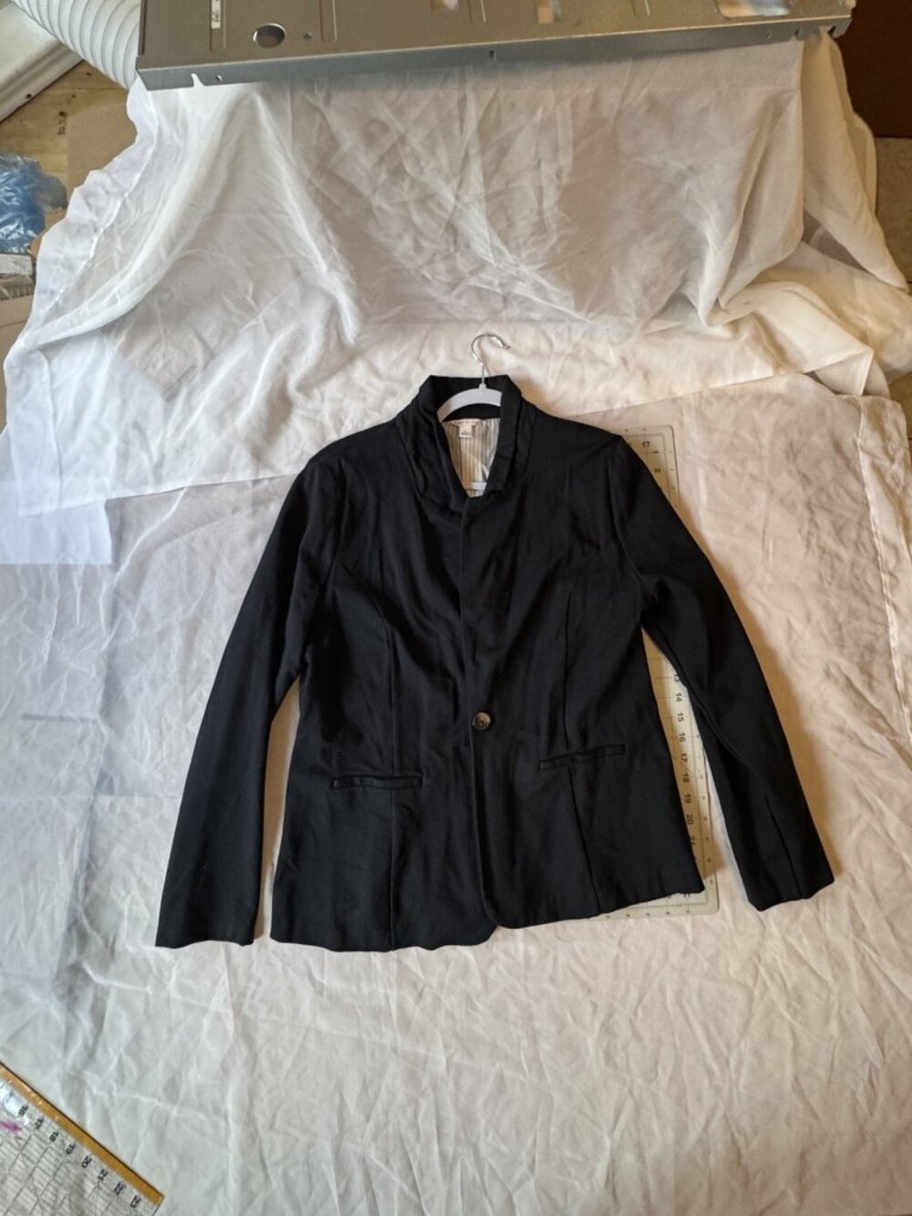 Cato Black Single Button Ponte Knit Blazer Jacket Size L